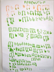 Some of the children at Merchants Academy were inspired to write their own music after playing rhythms with Penny and Charlie