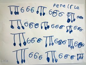 Some of the children at Merchants Academy were inspired to write their own music after playing rhythms with Penny and Charlie